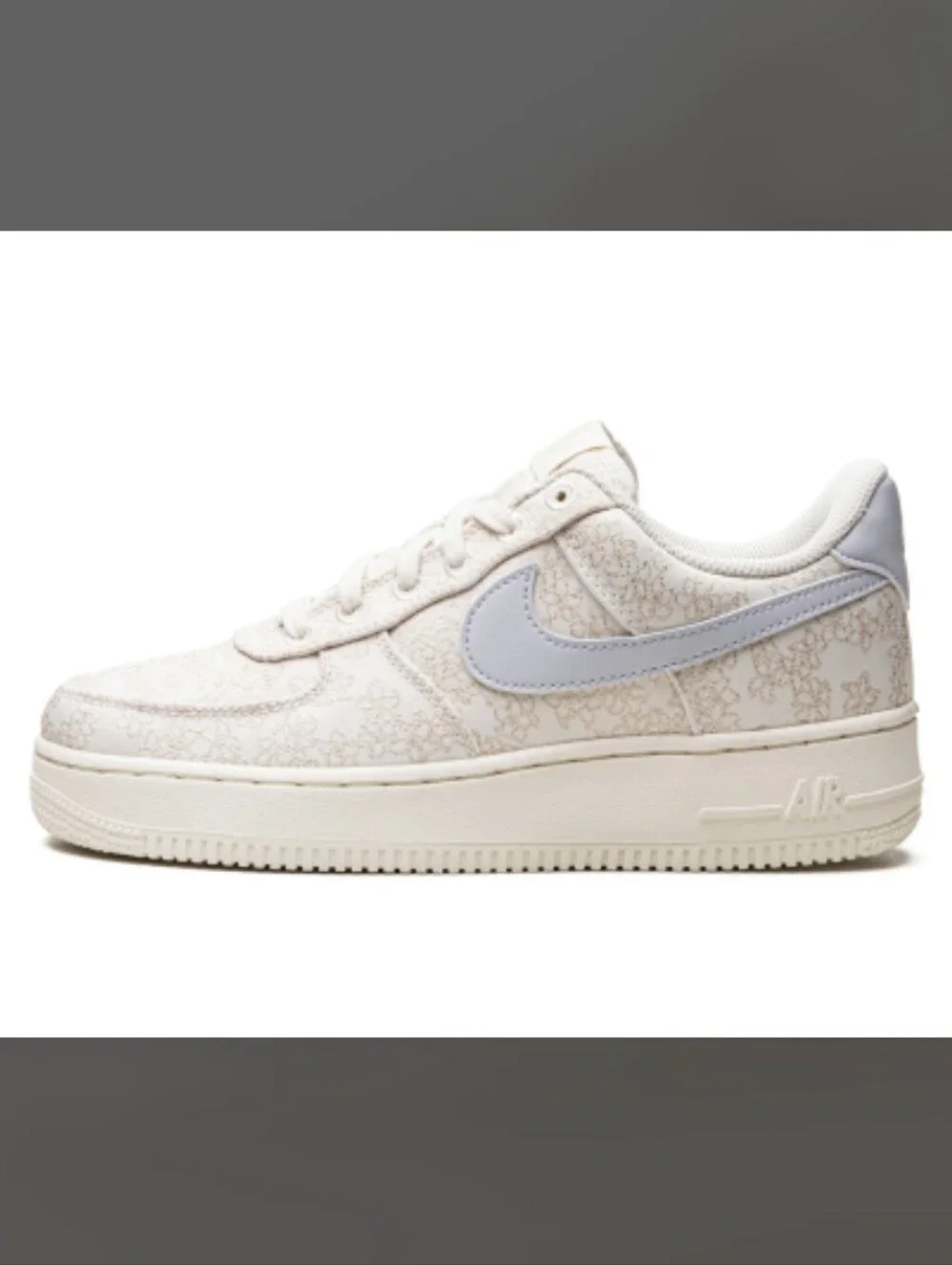 Nike Air Force 1 07 SE Jacquard Floral Embroidery White Sneakers Size 10